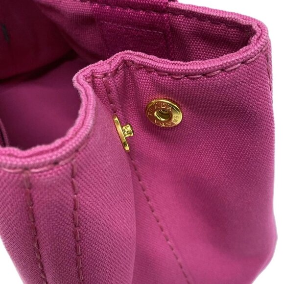Auth PRADA Canapa Pink Canvas Tote Bag - Picture 10 of 16
